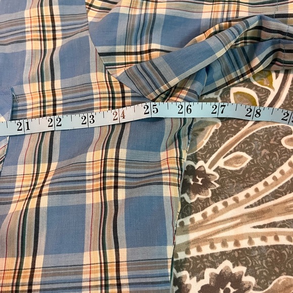 Wrangler western men’s Casual Blue Plaid Shirt Pearl snap XL - Picture 6 of 7